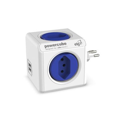 Adaptador Multiplo Bivolt 4 Tomadas + 2 Usb Powercube Original - Pwc-R4U Elg