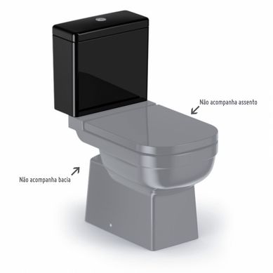 Caixa Acoplada 3/6 Litros para Vaso Sanitrio Elite Preto Celite