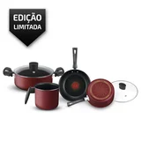 Conjunto Rochedo Limpa Fácil 4 Peças Vermelho Rochedo