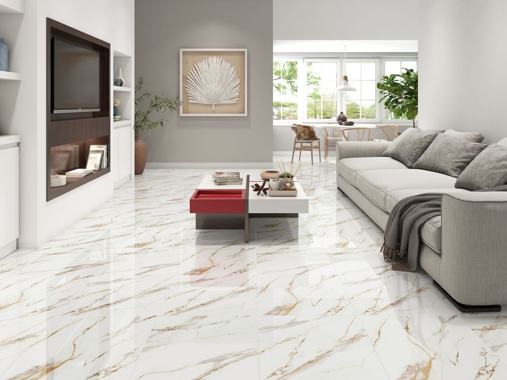 Piso Calacata Gold 56x56cm Caixa 2,21m² Marmogres | Sodimac