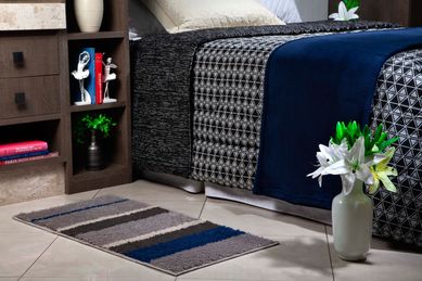 Tapetinho Classic Design 50x100cm Cinza e Azul Osis