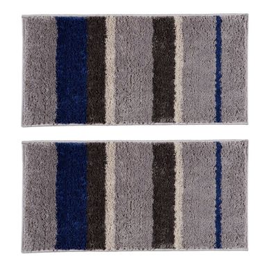 Kit com 2 Tapetinhos Classic Design 50X100 Cm Cinza e Azul