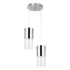 Pendente First Ø25Xh23Cm 2 Luzes E27 1/2 Cromo