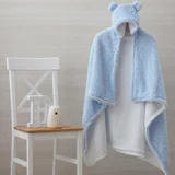 Manta Infantil com Capuz Sherpa Azul Homy