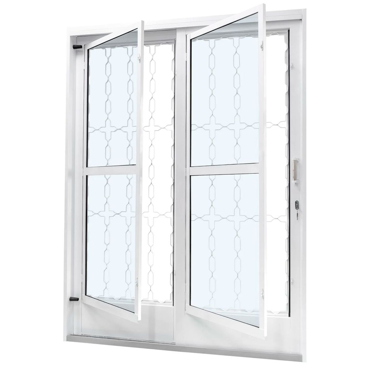 Porta de Correr com Postigo Aço Branco 2 Folhas Corrente Direita 215x160x14cm Qualitysol, marca Ramassol - Foto Principal