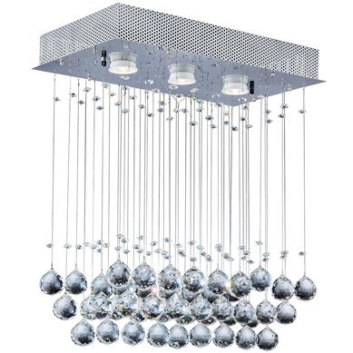 Plafon Crystal Ball Retangular 3 Luzes Gu10 