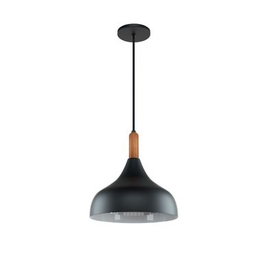 Pendente Goccia madeira preto fosco 1xE27