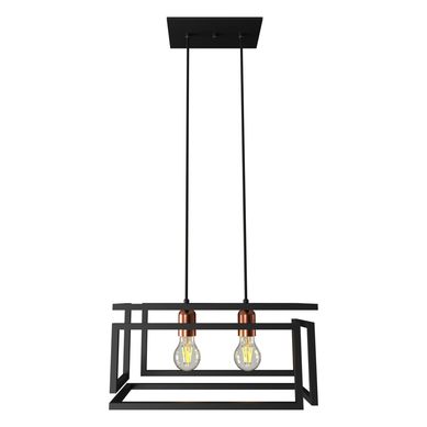 Pendente Box preto fosco/bronze 2xE27