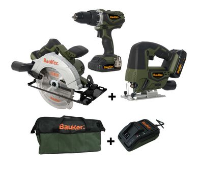 Kit de Ferramentas para Madeira sem fio 18V Bauker
