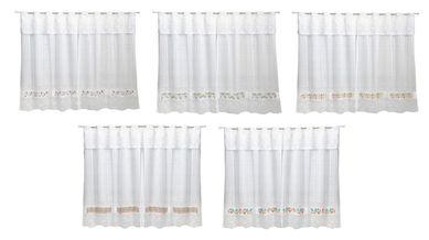Cortina de Cozinha Rendada com Bando 20cm 200x120cm Sultan