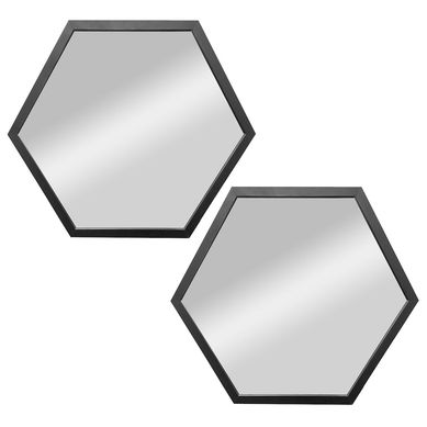Kit 2 Espelhos Hexagonal 50X60 cm Preto Arte Prpria
