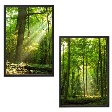 Kit 1 Quadro Decorativo rvores X Verde + 1 Quadro Decorativo rvores IX Verde