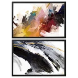 Kit 1 Quadro Decorativo Amarelo Arte Própria + 1 Quadro Decorativo Preto Arte Própria