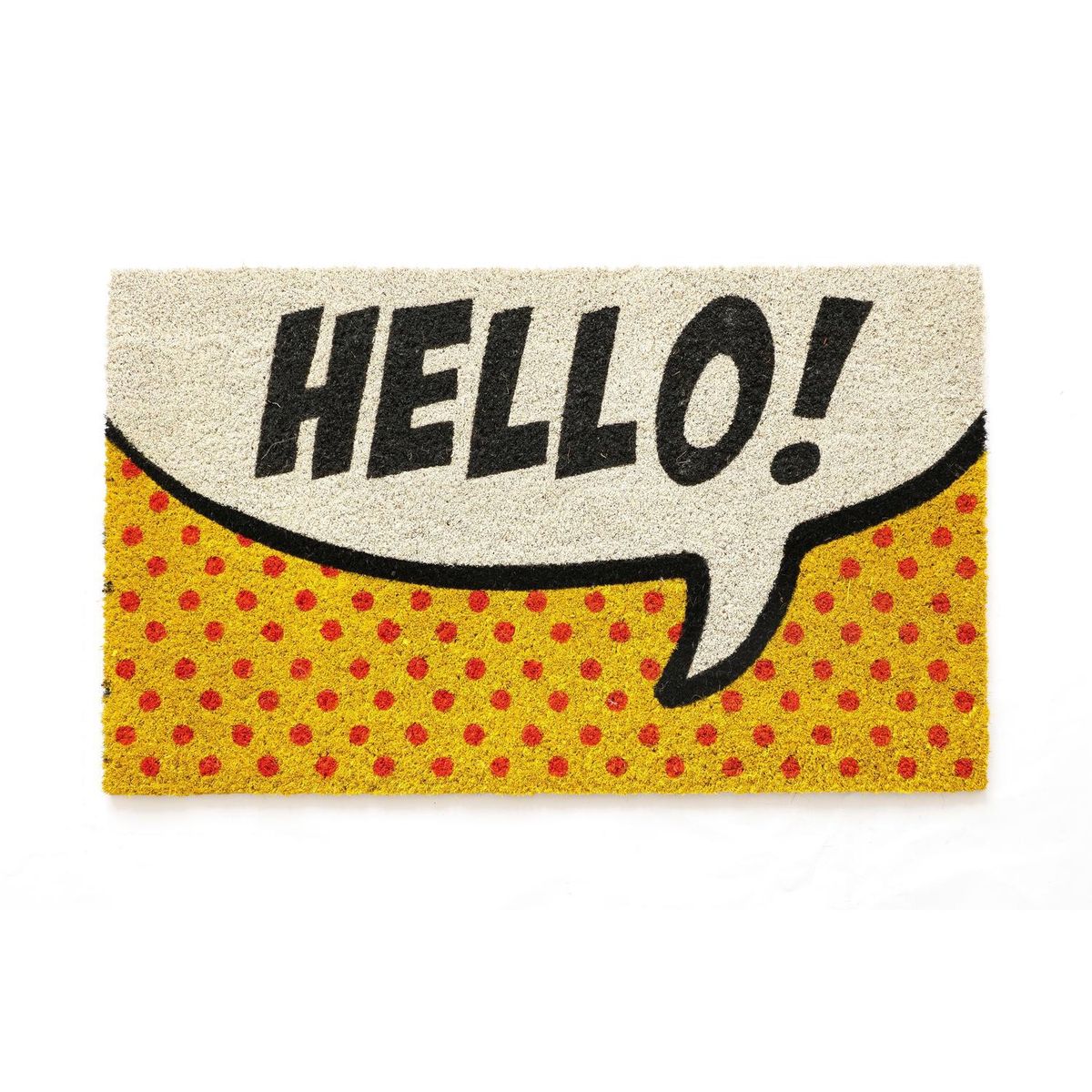 Capacho Hello Art Pop Amarelo Just Home Collection, marca  - Foto Principal