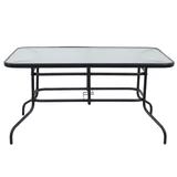 Mesa Retangular com Vidro  90x140x70cm Preto Just Home Collection