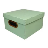 Caixa Organizadora Linho Pequena Verde 25x25x15cm Dello