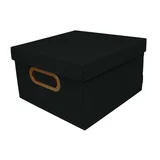 Caixa Organizadora Linho Pequena Preta 25x25x15cm Dello
