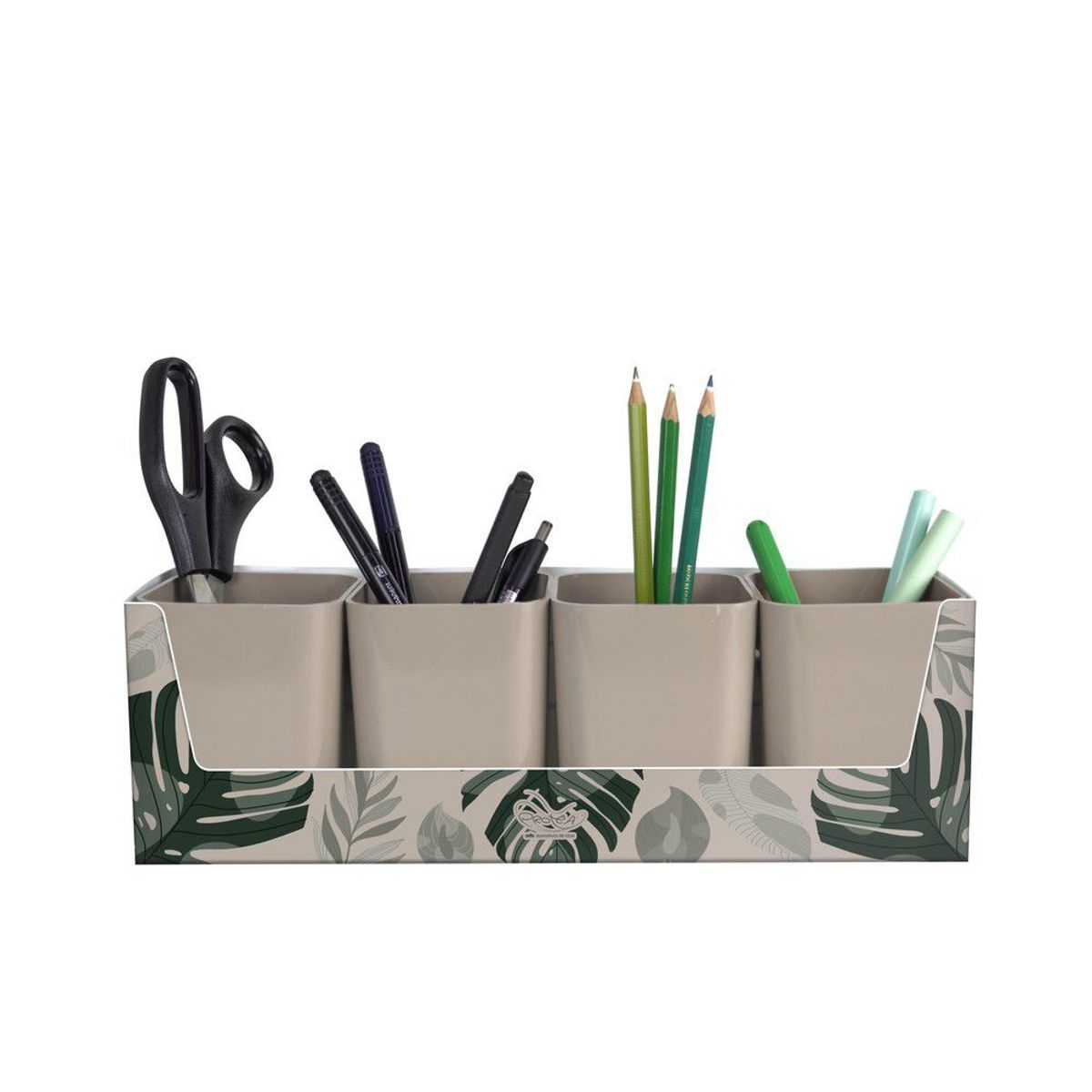 Kit Folhagem com 4 Porta Objetos Cappuccino Dello, marca Dello - Foto Principal