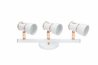 Trilho New Pint 3 L�mpadas E27 268/3 18x13x41cm Alum�nio Branco e Cobre Dital