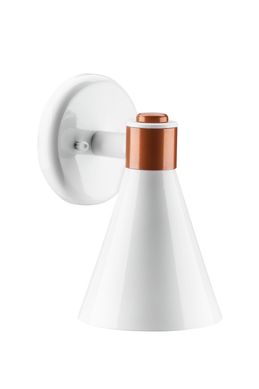 Arandela Linha Deluxe Cone 613 24x16x14,5cm Alumnio Branco e Cobre Dital
