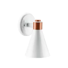 Arandela Linha Deluxe Cone 613 24x16x14,5cm Alumínio Branco e Cobre Dital