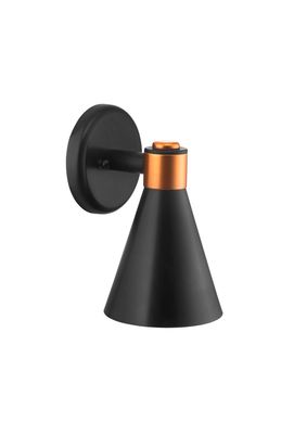 Arandela Linha Deluxe Cone 24x16x14,5cm Alumnio Preto e Cobre Dital