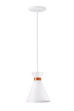 Pendente Linha Deluxe Cone 610 106x17x17cm Alumnio Branco e Cobre Dital