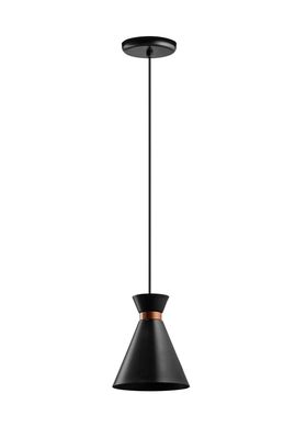 Pendente Linha Deluxe Cone 106x17x17cm Alumnio Preto e Cobre Dital
