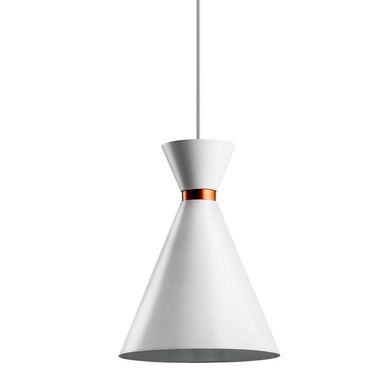Pendente Deluxe Cone 110x24x24cm Alumnio Branco e Cobre Dital