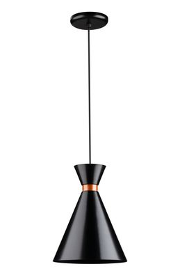 Pendente Deluxe Cone 110x24x24cm Alumnio Preto e Cobre Dital