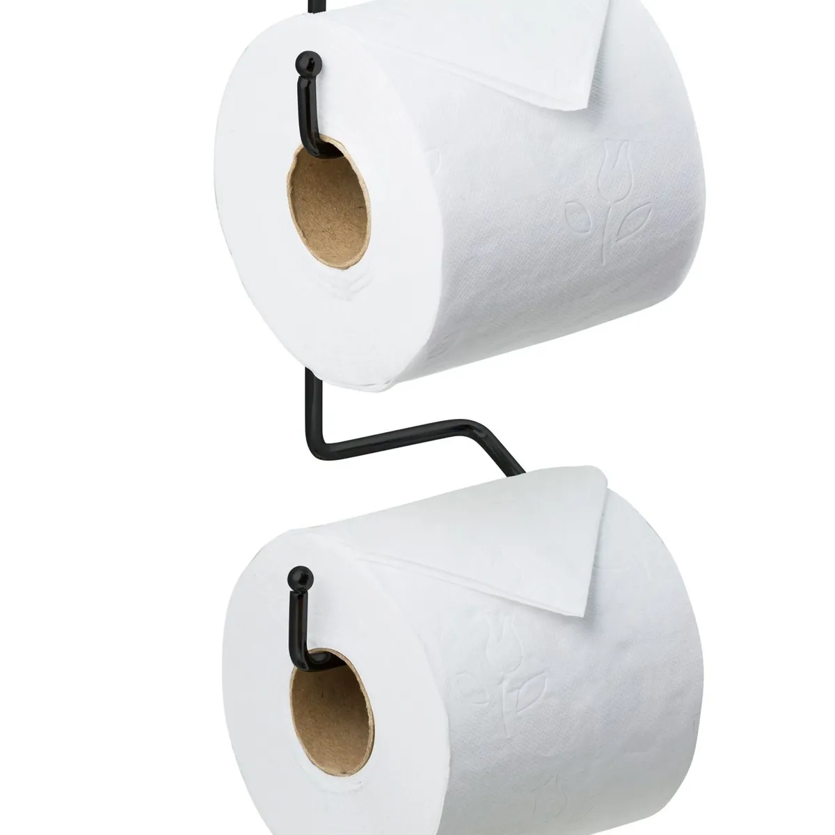 Suporte para Papel Higiênico Duplo Prático sem Furo Preto, marca Passerini - Foto Principal