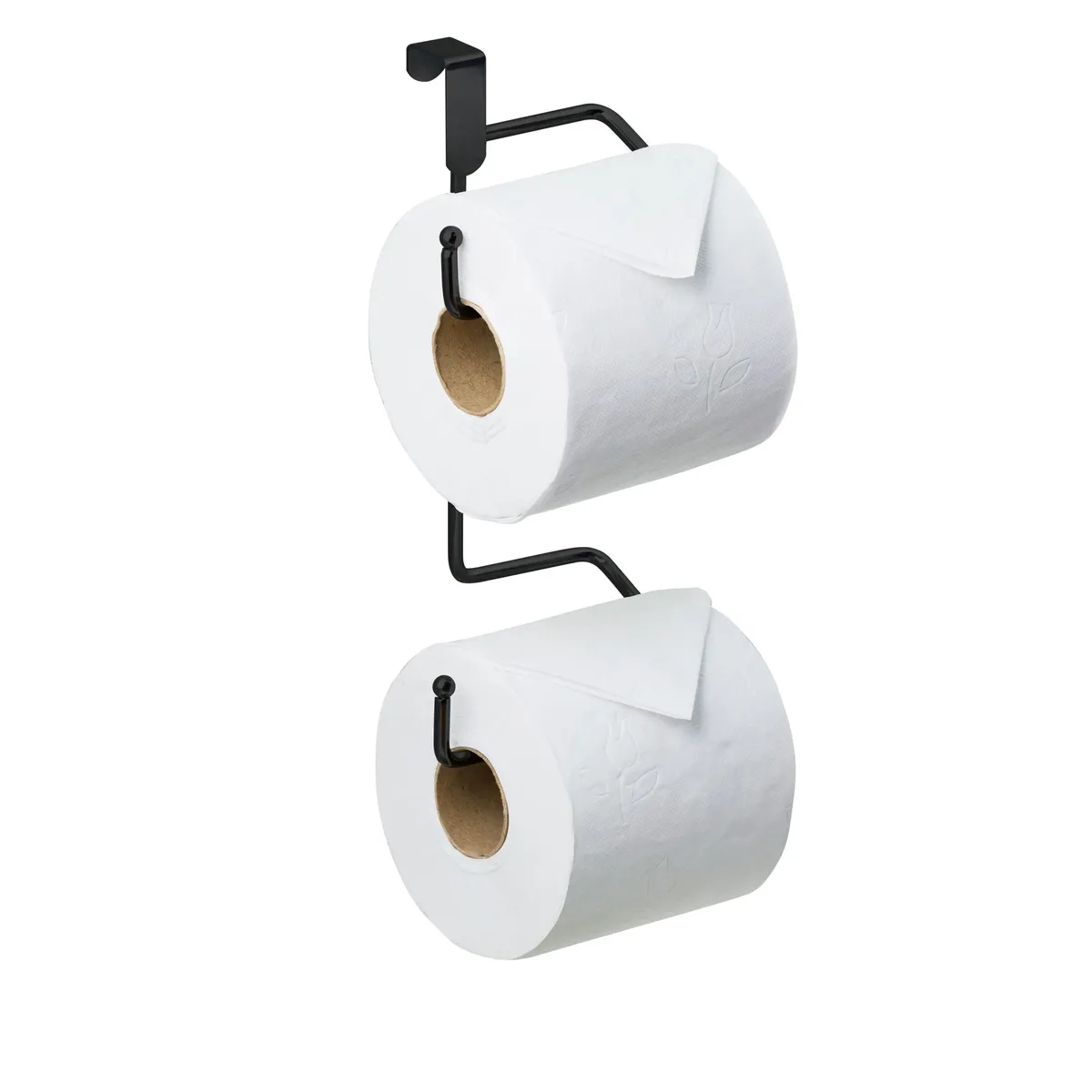 Suporte para Papel Higiênico Duplo Prático sem Furo Preto, marca Passerini - Foto Principal