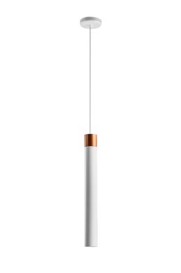 Pendente Clarin Tubo 2'' 507 120x9x9cm Alumnio Branco e Cobre Dital