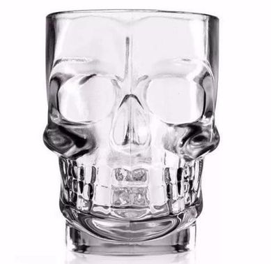 Caneca para Chopp e Cerveja de Vidro Caveira Rock Style Fosca 510ml Lyor
