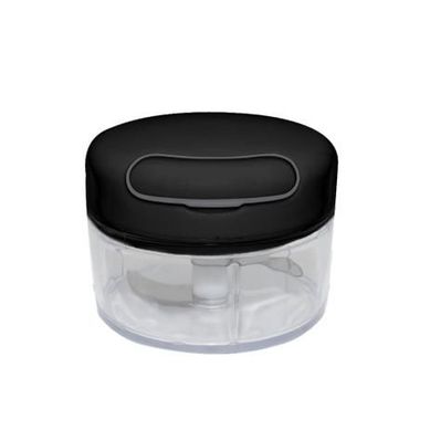 Mini Processador de Alimentos Manual de Plstico 2 Lminas Preto e Cinza 8,6x7cm 200ml Lyor