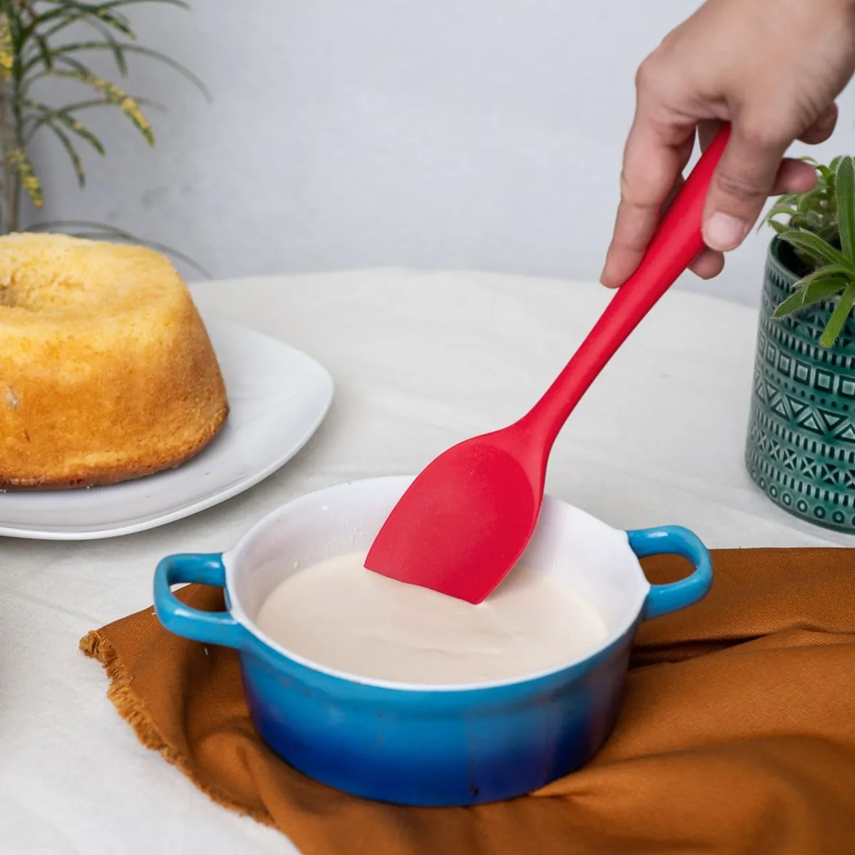 Espátula de Silicone Duplo Redonda Vermelha Oikos, marca Oikos - Foto 2