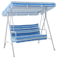 Banco de Balanço 3 Pessoas Listrada Azul 163x120x163cm Just Home Collection