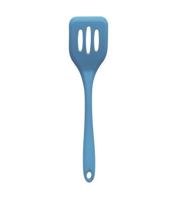 Esptula Vazada de Silicone Duplo Azul Oikos