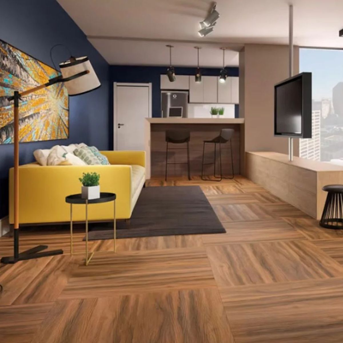 Piso Vinilico Lvt Cola Tucson Marron 2mm 121.9x23.8 Cx4.68m²  Eucafloor, marca  - Foto Principal