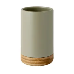 Porta Objetos Banheiro Resina Doble Bambu Cinza Just Home Collection