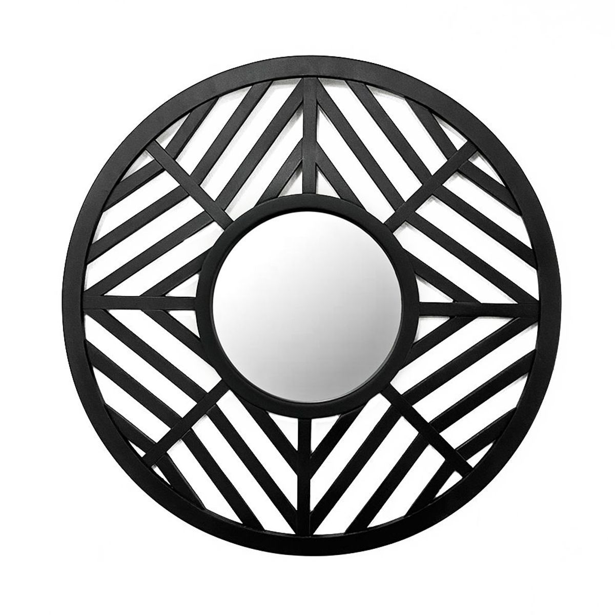 Espelho Mandala Redondo Filete 40cm Preto Reduna, marca Reduna - Foto Principal
