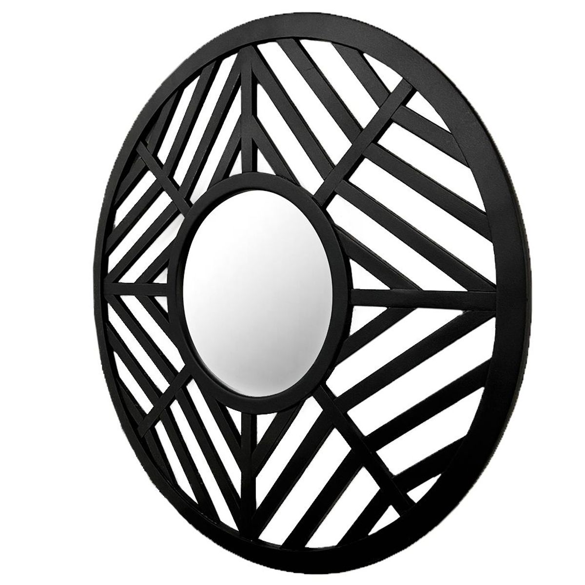Espelho Mandala Redondo Filete 40cm Preto Reduna, marca Reduna - Foto 2