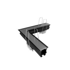 Conector Teto Perfil Sobrepor Fino Preto Luminatti