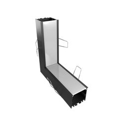 Conector Teto Perfil Sobrepor Largo Preto Luminatti
