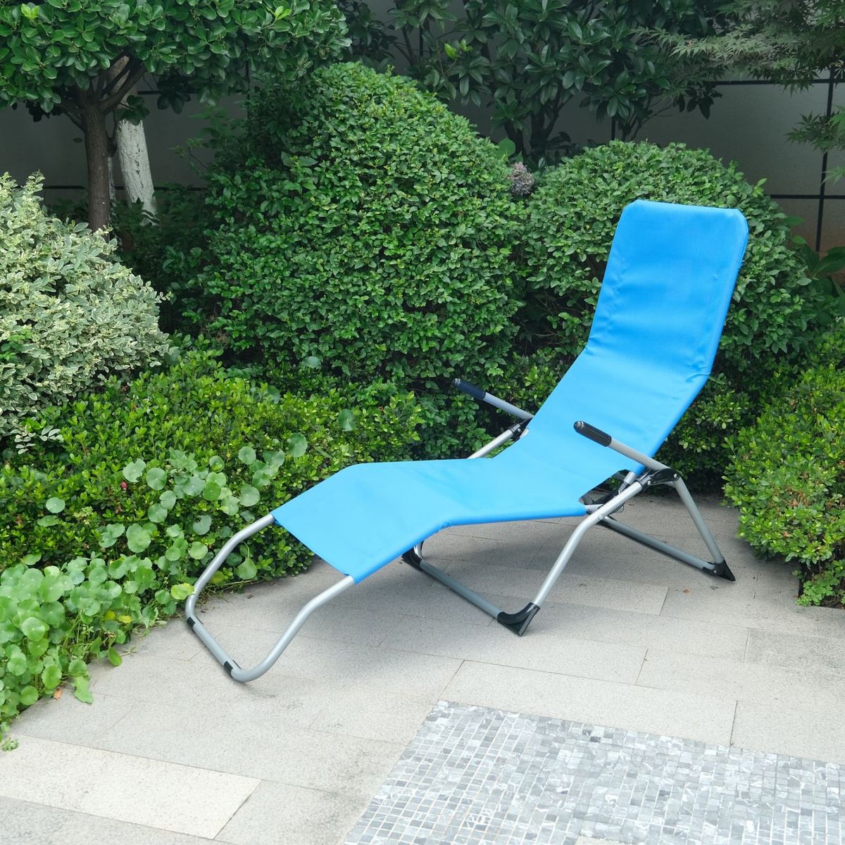Espreguiçadeira Dobravel Relax Azul Just Home Collection, marca Just Home Collection - Foto 2
