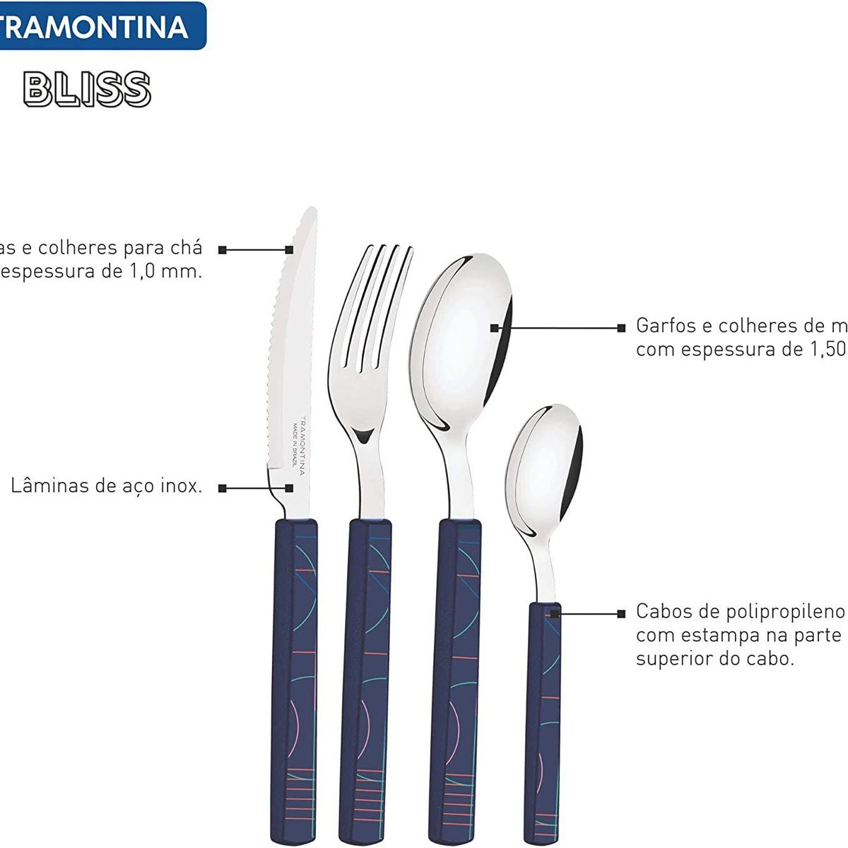 Talher Inox Bliss Azul, marca  - Foto 2