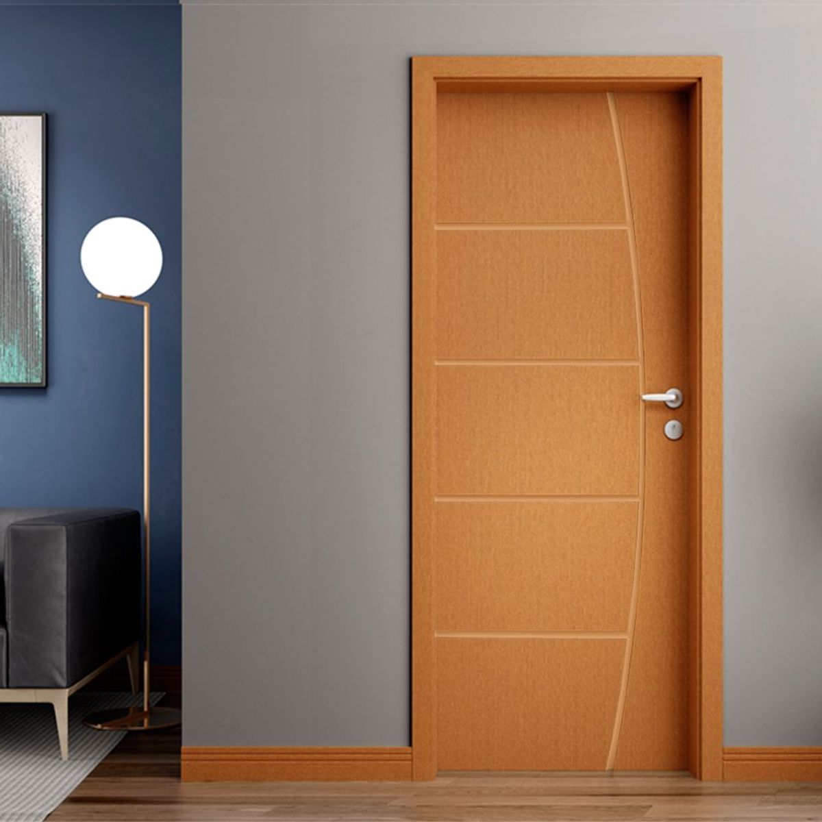 Folha de Porta Frisada Pss03 Acabada Curupixa 210X70, marca Abrilar - Foto Principal