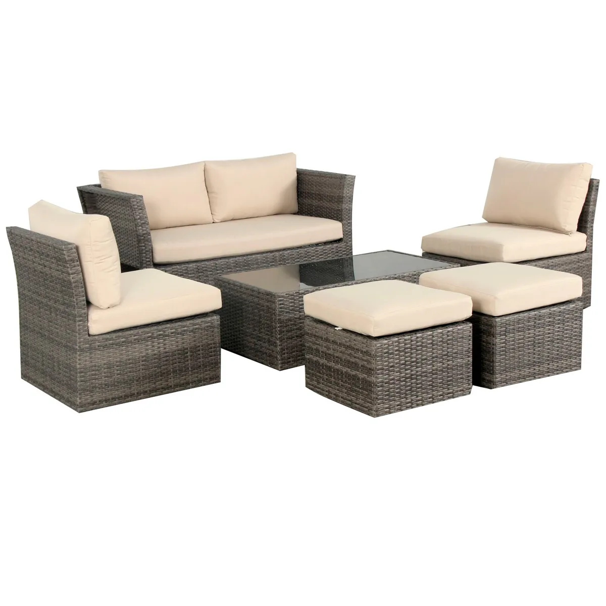 Conjunto de Estar 6 Lugares Ibiza 86x149x75cm Just Home Collection, marca  - Foto 2