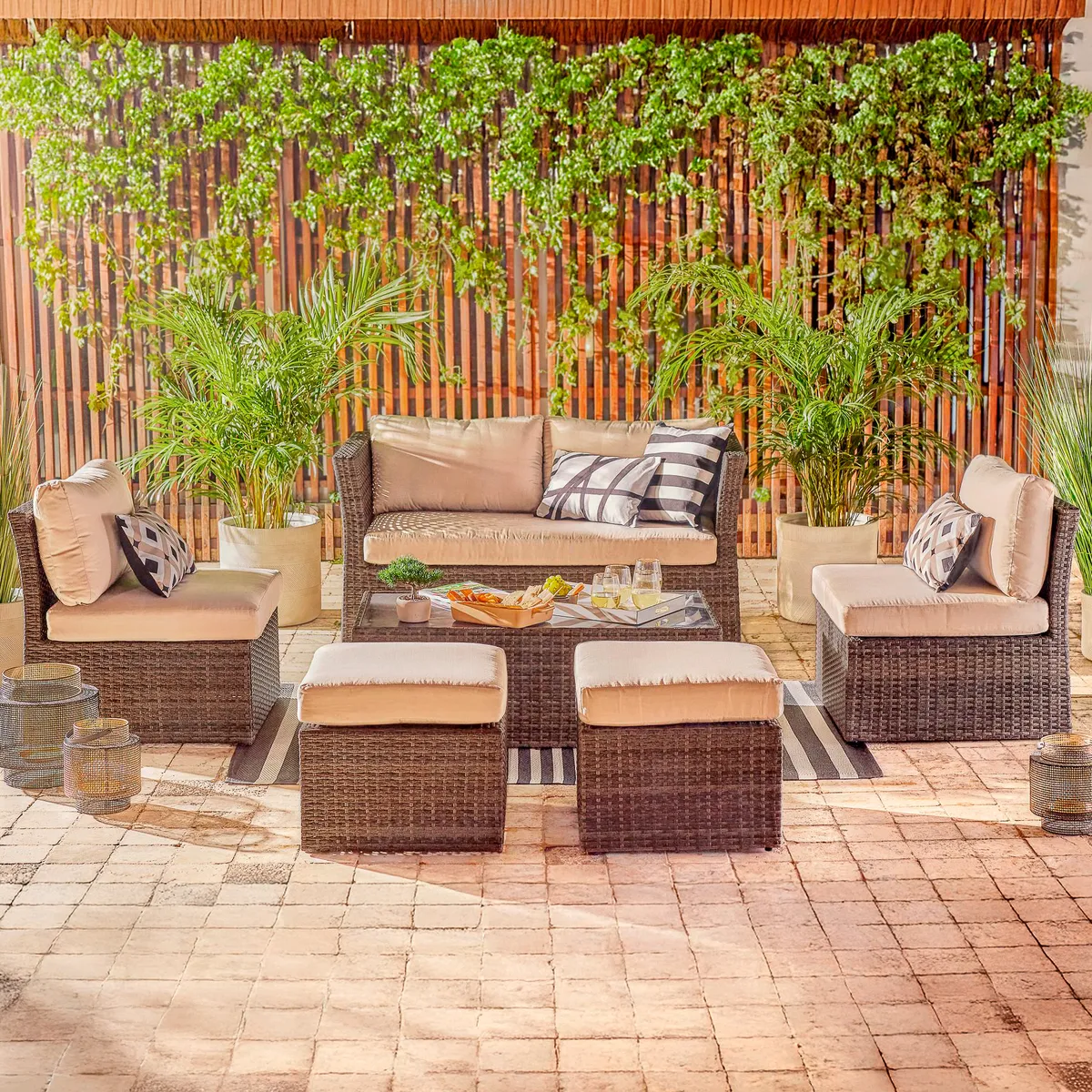 Conjunto de Estar 6 Lugares Ibiza 86x149x75cm Just Home Collection, marca  - Foto Principal
