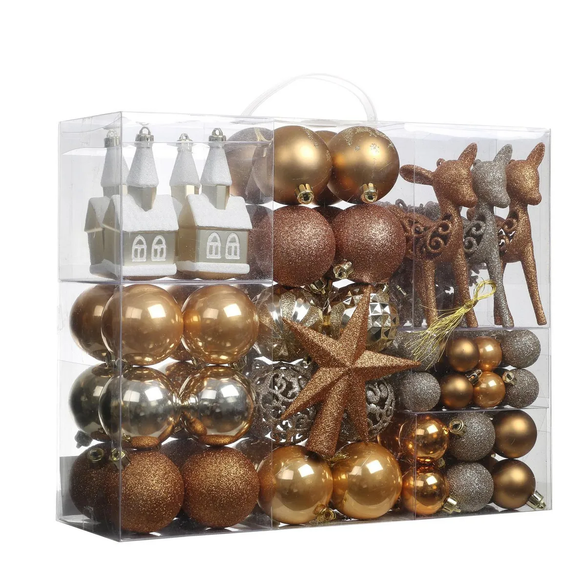 Conjunto de 100 Enfeites de Árvore de Natal Dourados Dear Santa, marca Dear Santa - Foto 2
